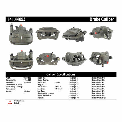 Centric Parts Disc Brake Caliper Semi-Loaded for 1987 Toyota Camry 141.44093
