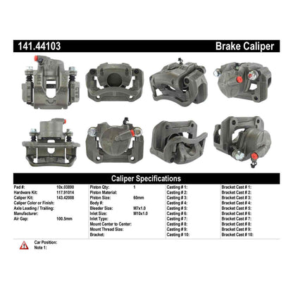 Centric Parts Semi-Loaded Brake Caliper 141.44103