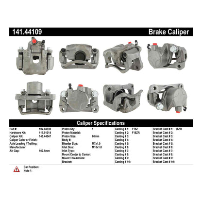 Centric Parts Disc Brake Caliper Semi-Loaded with anti-corrosion finish for 1995-2004 Toyota Tacoma 141.44109