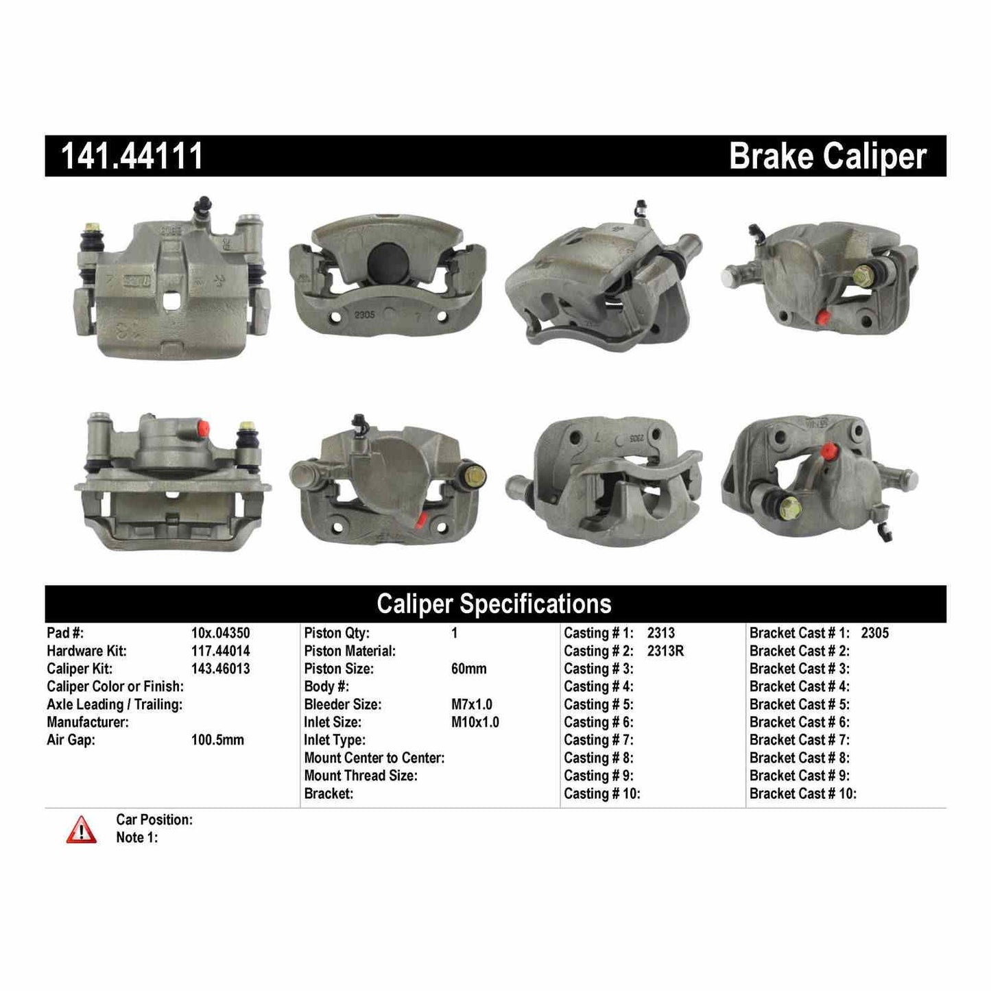 StopTech Semi-Loaded Brake Caliper 141.44111