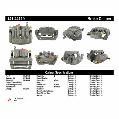 Centric Parts Semi-Loaded Brake Caliper 141.44119