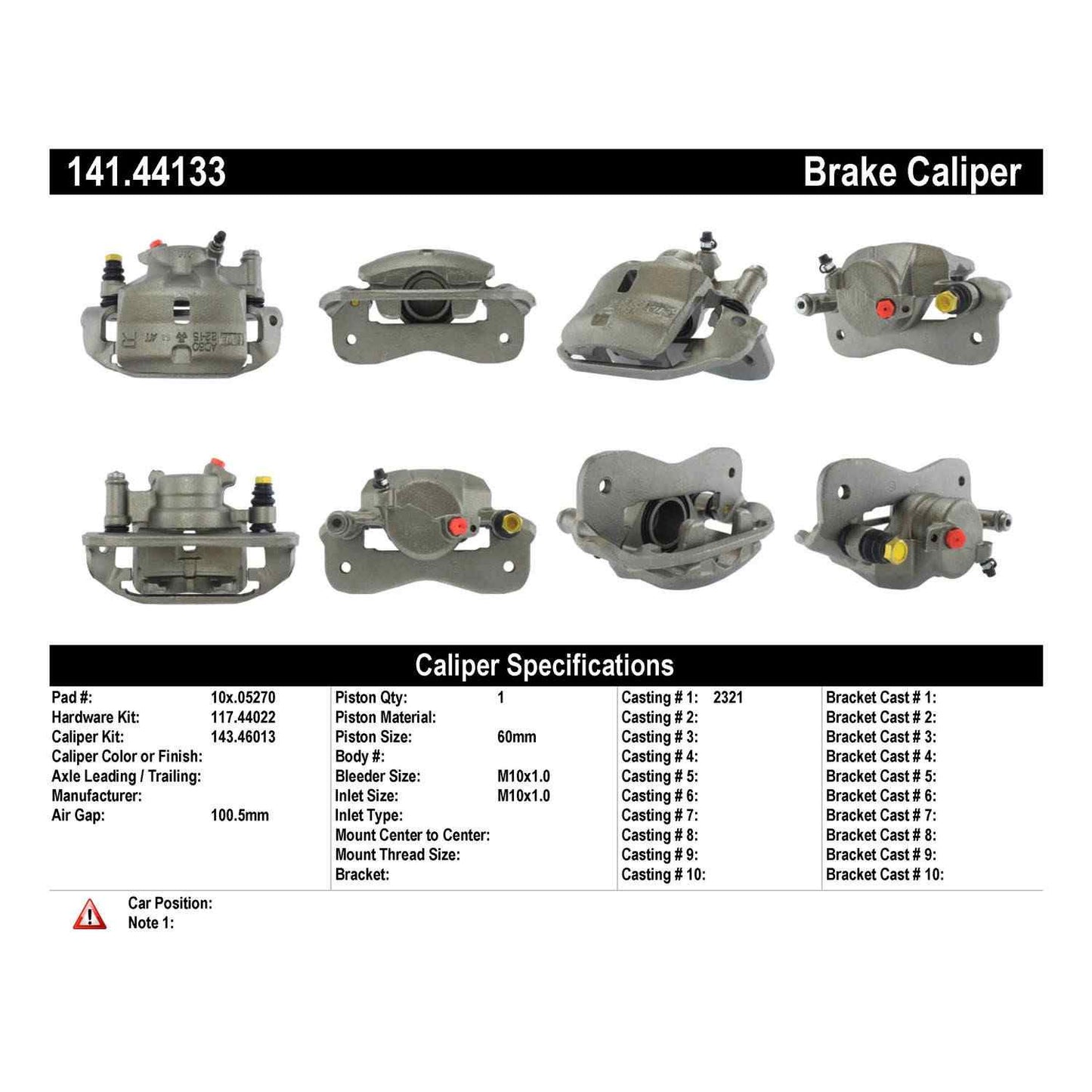 Stoptech Centric Semi-Loaded Brake Caliper - Front Right 141.44133