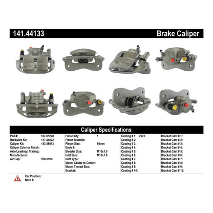 Stoptech Centric Semi-Loaded Brake Caliper - Front Right 141.44133