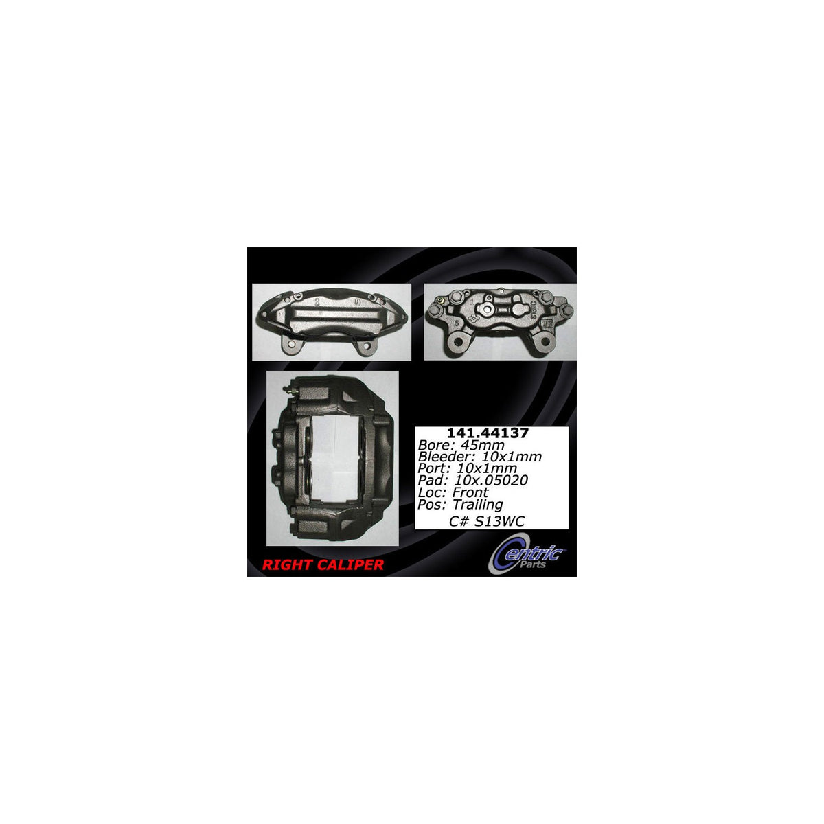 Stoptech Centric Semi-Loaded Brake Caliper - Front Right 141.44137