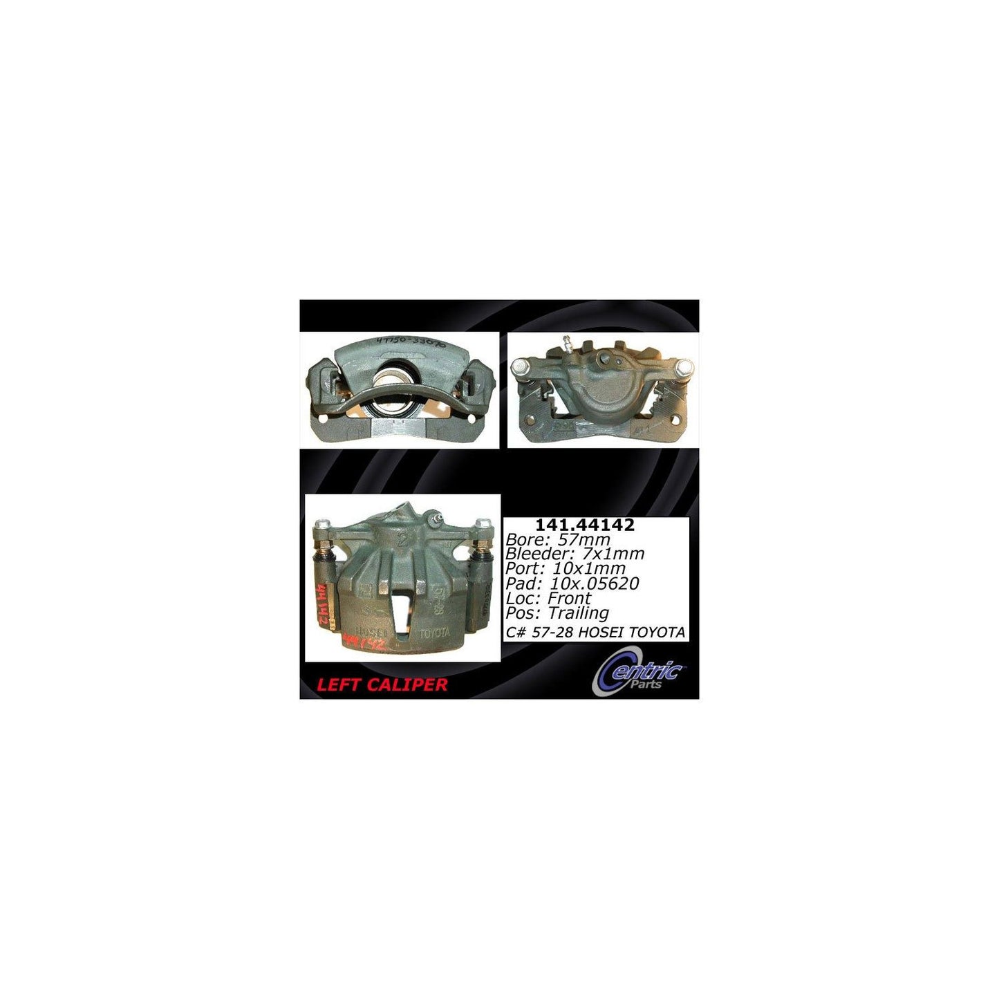 Centric Parts Disc Brake Caliper Semi-Loaded with Anti-Corrosion Finish for 1992-1996 Toyota Camry 141.44142