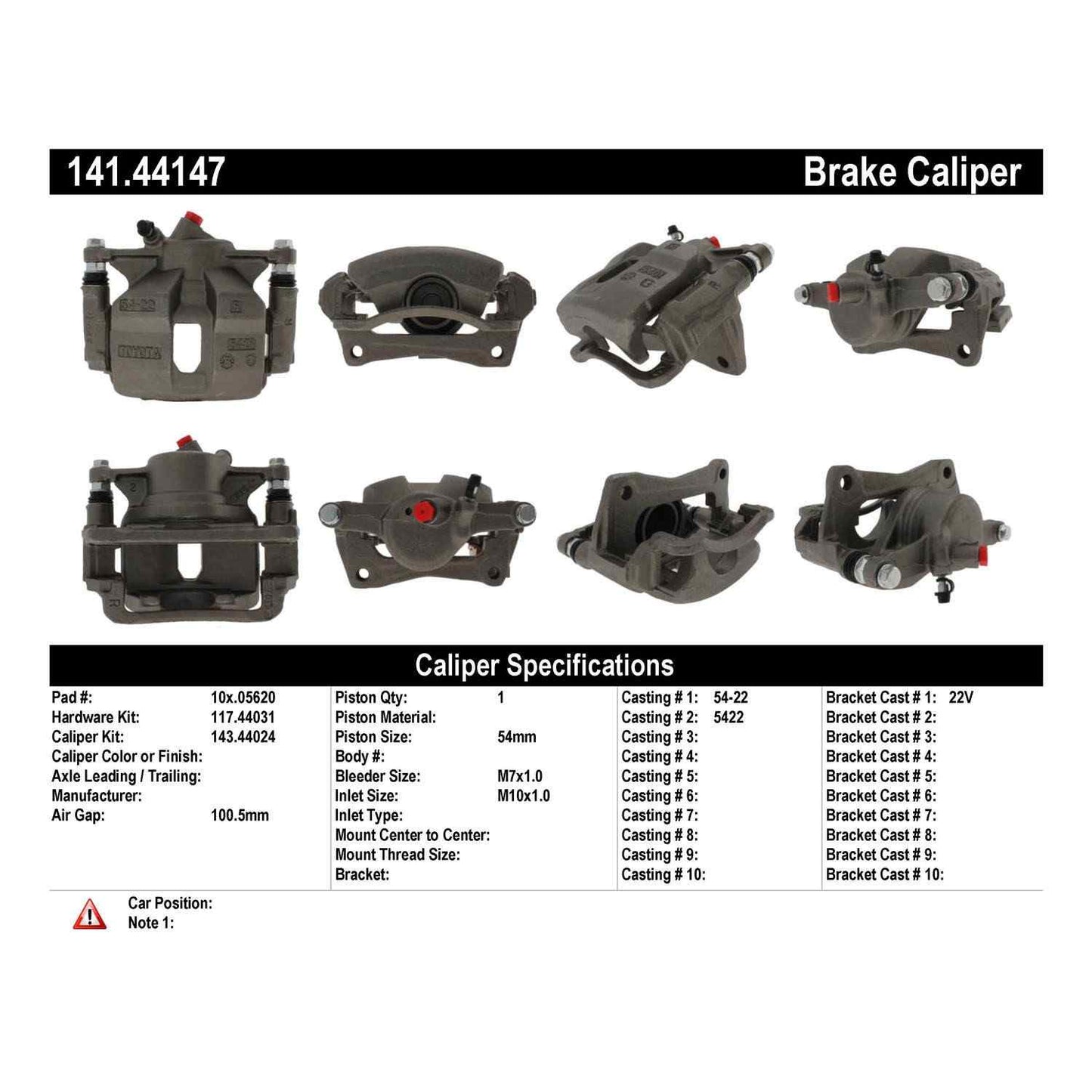 Stoptech Centric 93-97 Toyota Corolla / 93-97 Geo Prizm Front Right Semi-Loaded Caliper 141.44147