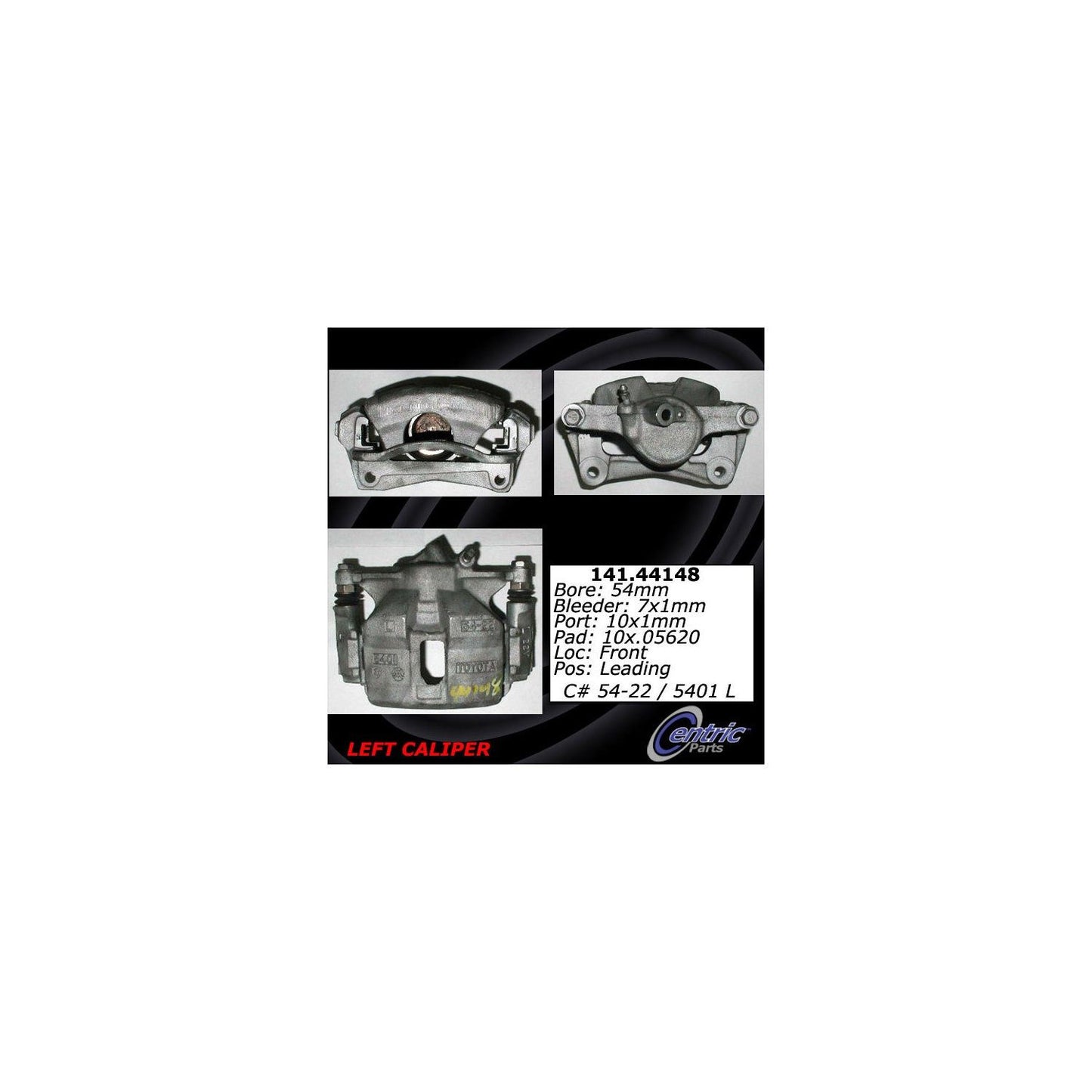 Centric Parts Disc Brake Caliper Semi-Loaded with Anti-Corrosion Finish for 1993-1997 Toyota Corolla 141.44148