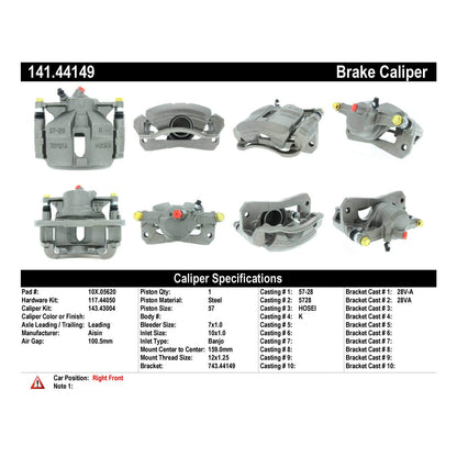 Centric Parts Semi-Loaded Brake Caliper 141.44149