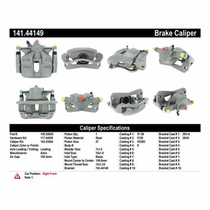 Centric Parts Semi-Loaded Brake Caliper 141.44149