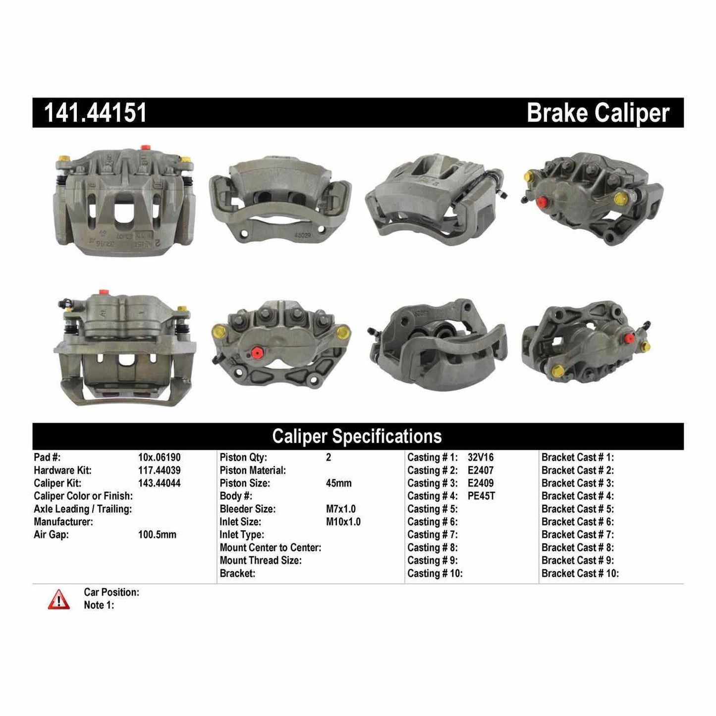 Centric Parts Disc Brake Caliper Semi-Loaded with Anti-Corrosion Finish for 2000-1999 Lexus SC300 2000-1992 SC400 1998-1993 Toyota Supra 141.44151