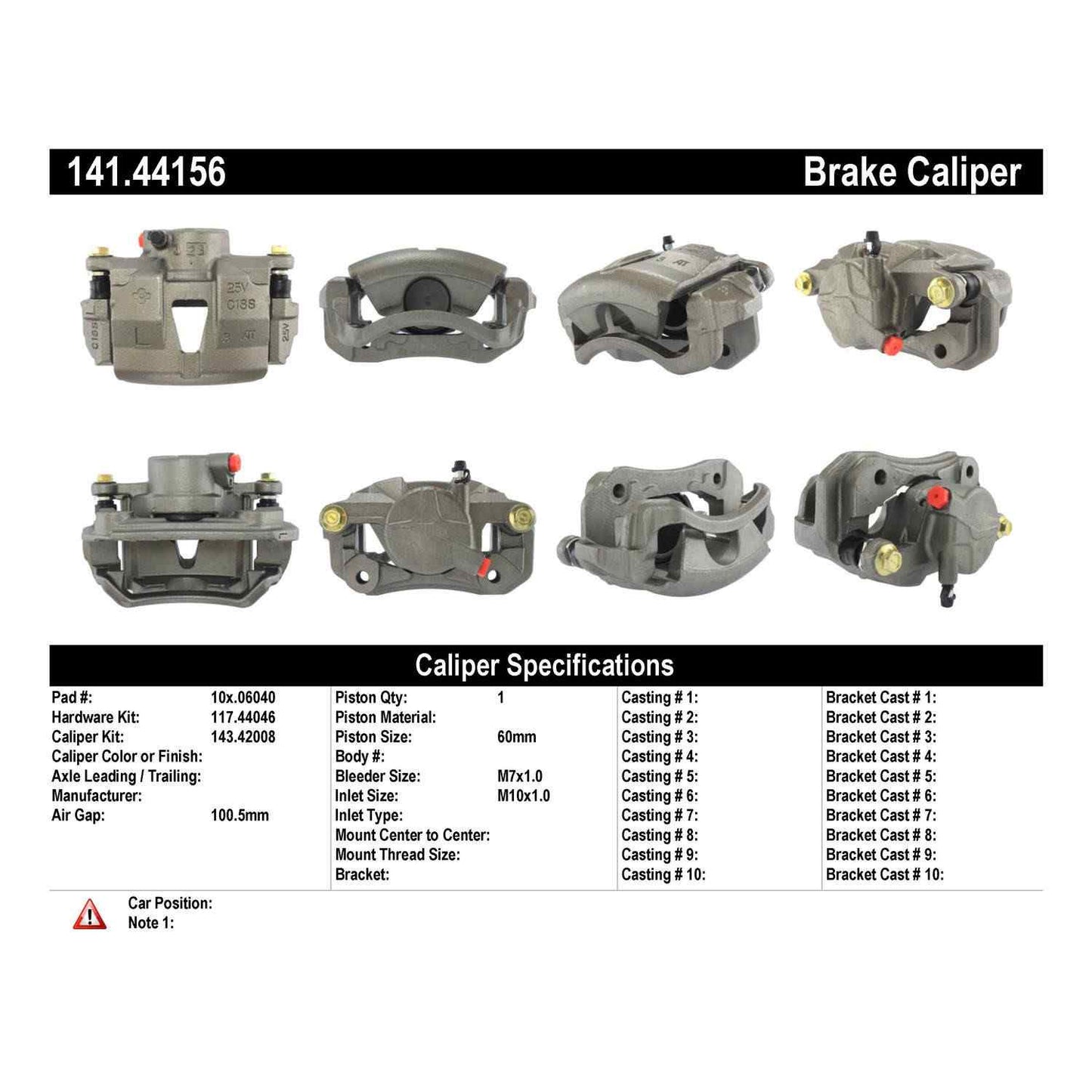 Centric Parts Semi-Loaded Brake Caliper 141.44156