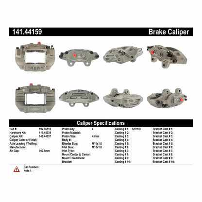 Centric Parts Disc Brake Caliper Semi-Loaded with Anti-Corrosion Finish for 1995-1991 Toyota 4Runner 141.44159