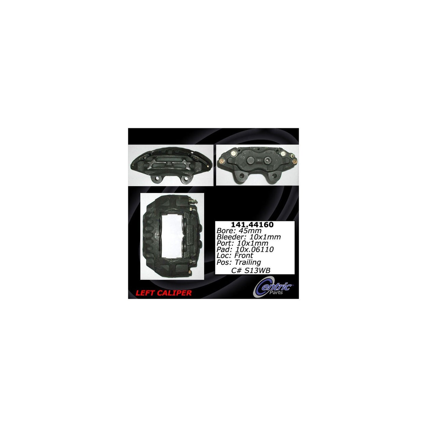 Centric Parts Disc Brake Caliper Semi-Loaded with Anti-Corrosion Finish for 1991-1995 Toyota 4Runner T100 141.44160