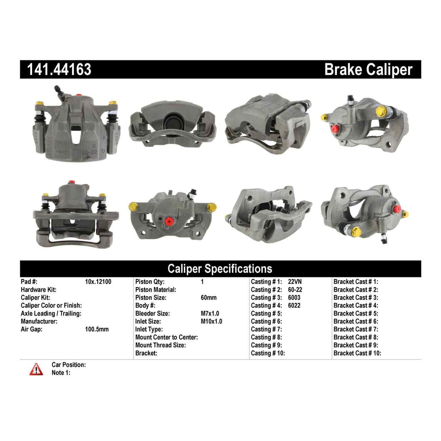 Stoptech Centric Semi-Loaded Brake Caliper - Front Right 141.44163