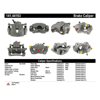 Stoptech Centric Semi-Loaded Brake Caliper - Front Right 141.44163