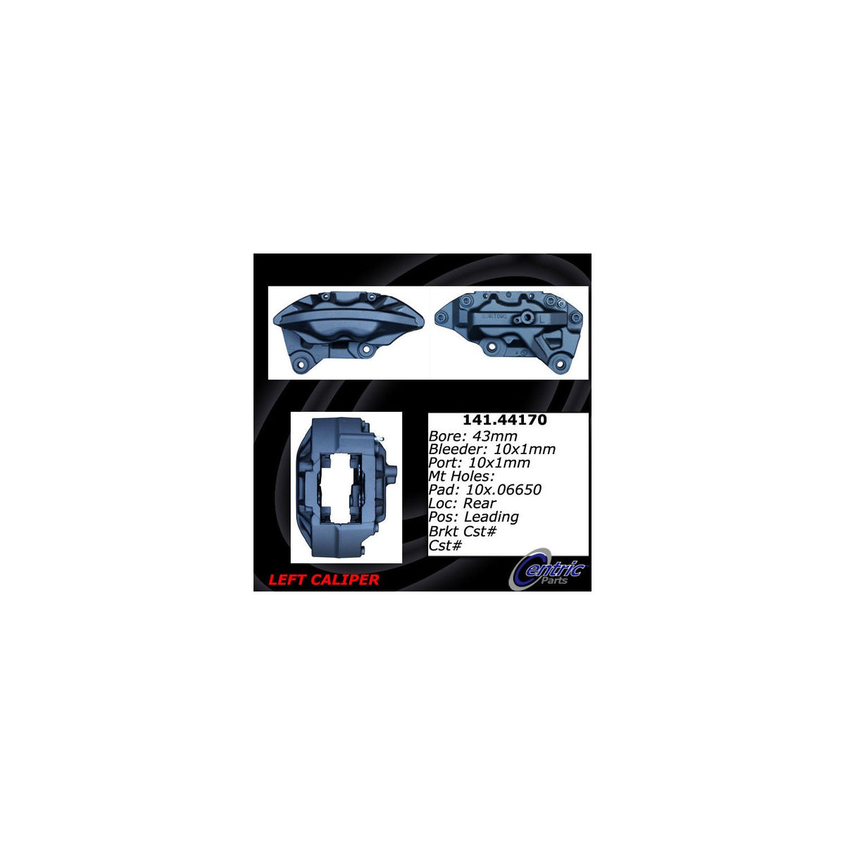 Centric Parts Disc Brake Caliper Semi-Loaded with Anti-Corrosion Finish for 1995-2000 Lexus LS400 141.44170