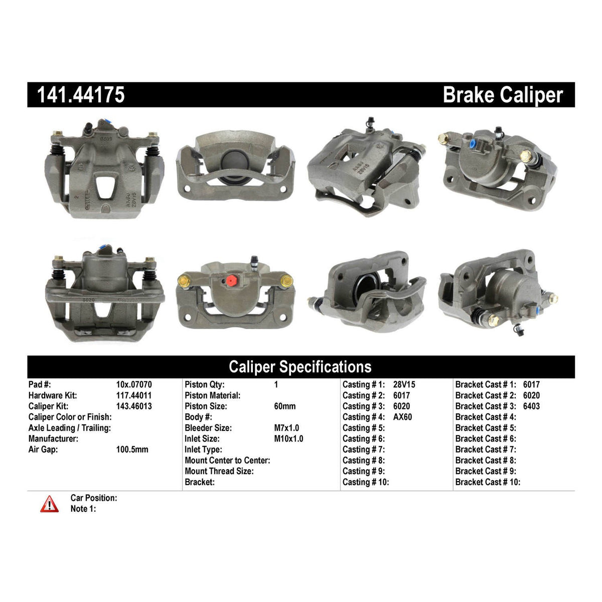 Centric Parts Semi-Loaded Brake Caliper 141.44175