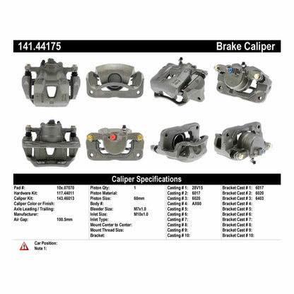 Centric Parts Disc Brake Caliper Semi-Loaded with anti-corrosion finish for 2001-1997 Lexus ES300, 2004-1998 Toyota Avalon, 2001-1997 Camry, 2003-1999 Solara 141.44175