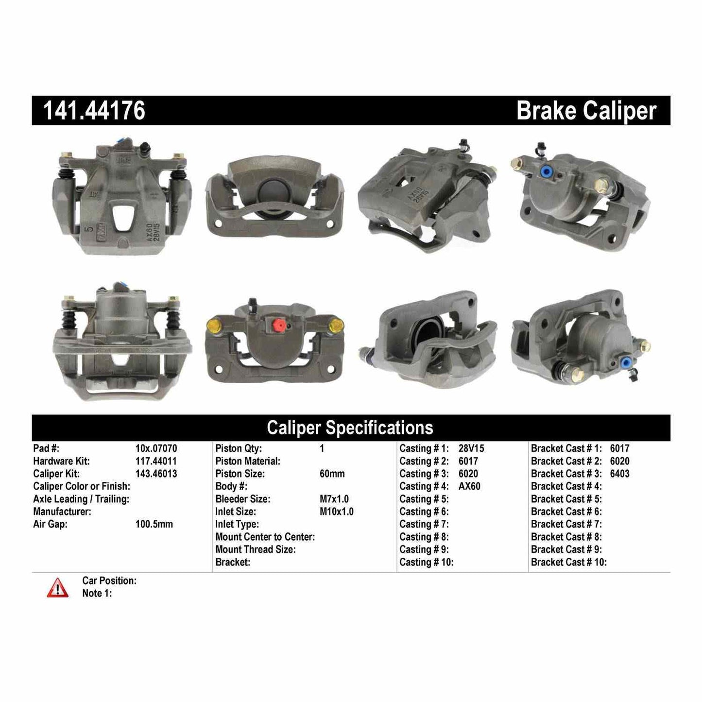 Stoptech Centric Semi-Loaded Brake Caliper - Front Left 141.44176