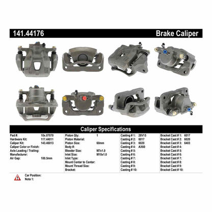 Stoptech Centric Semi-Loaded Brake Caliper - Front Left 141.44176