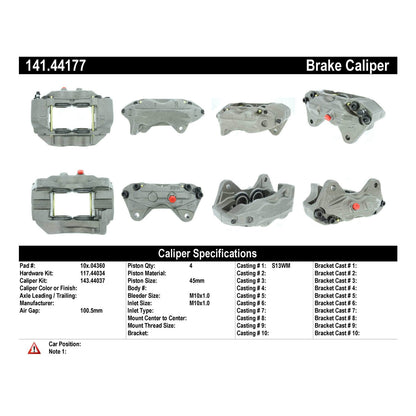 Centric Parts Semi-Loaded Brake Caliper 141.44177