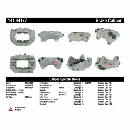Centric Parts Semi-Loaded Brake Caliper 141.44177