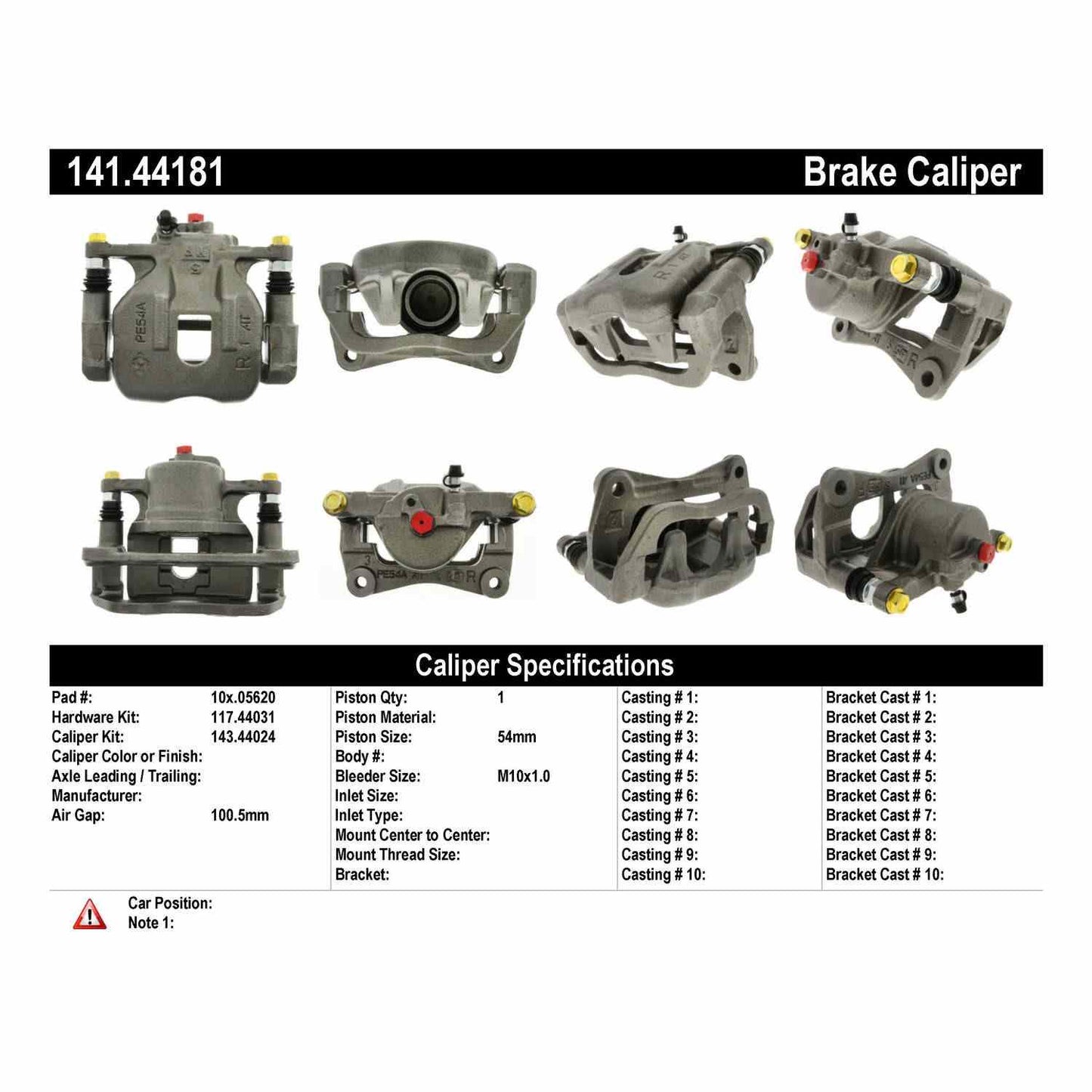 Stoptech Centric Semi-Loaded Brake Caliper - Front Right 141.44181