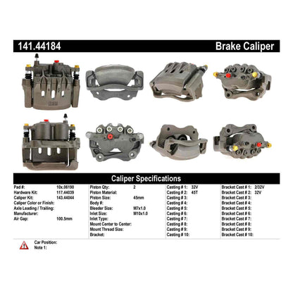 Centric Parts Semi-Loaded Brake Caliper 141.44184