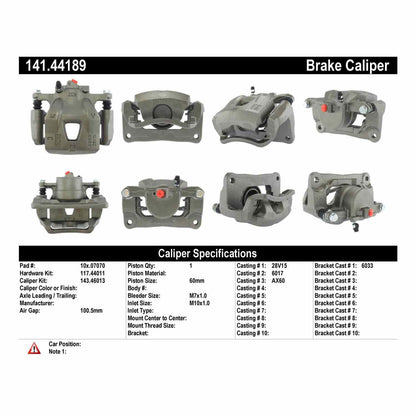 Stoptech Centric Semi-Loaded Brake Caliper - Front Right 141.44189