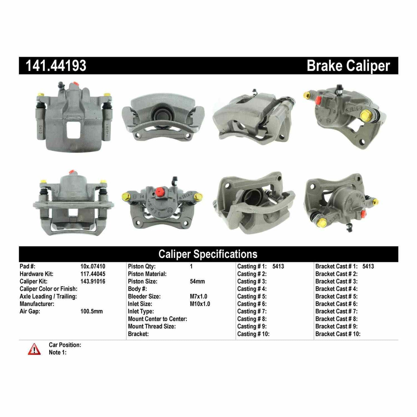 Centric Parts Semi-Loaded Brake Caliper 141.44193