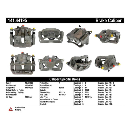 Centric Parts Semi-Loaded Brake Caliper 141.44195