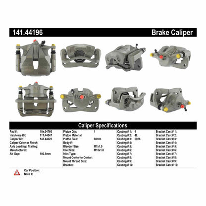 Centric Parts Semi-Loaded Brake Caliper 141.44196