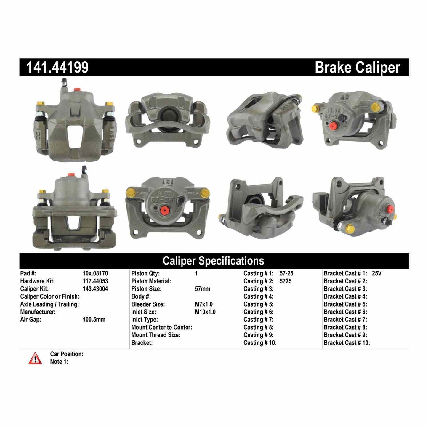 Centric Parts Semi-Loaded Brake Caliper 141.44199