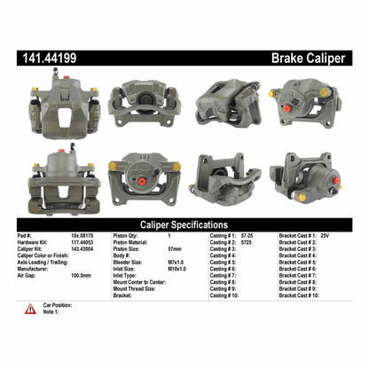 Centric Parts Semi-Loaded Brake Caliper 141.44199