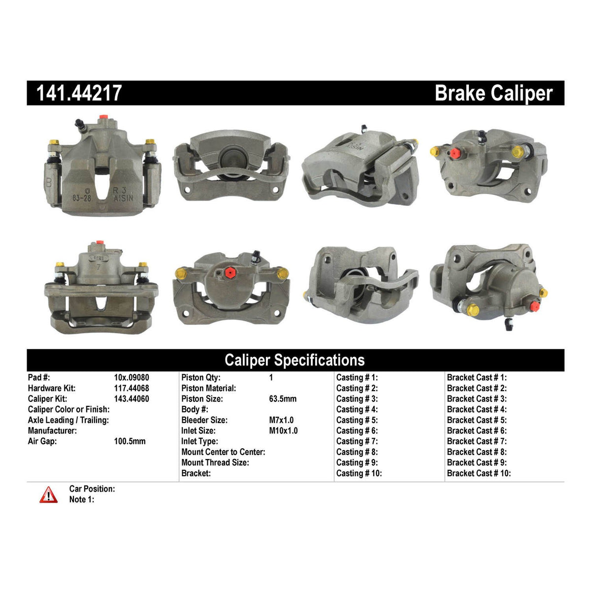 Centric Parts Semi-Loaded Brake Caliper 141.44217