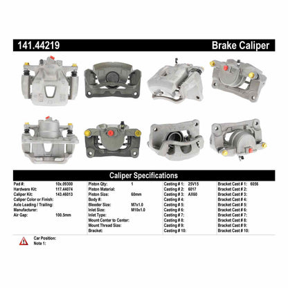 Centric Parts Disc Brake Caliper Semi-Loaded with Anti-Corrosion Finish for 2002-2003 Lexus RX300 141.44219