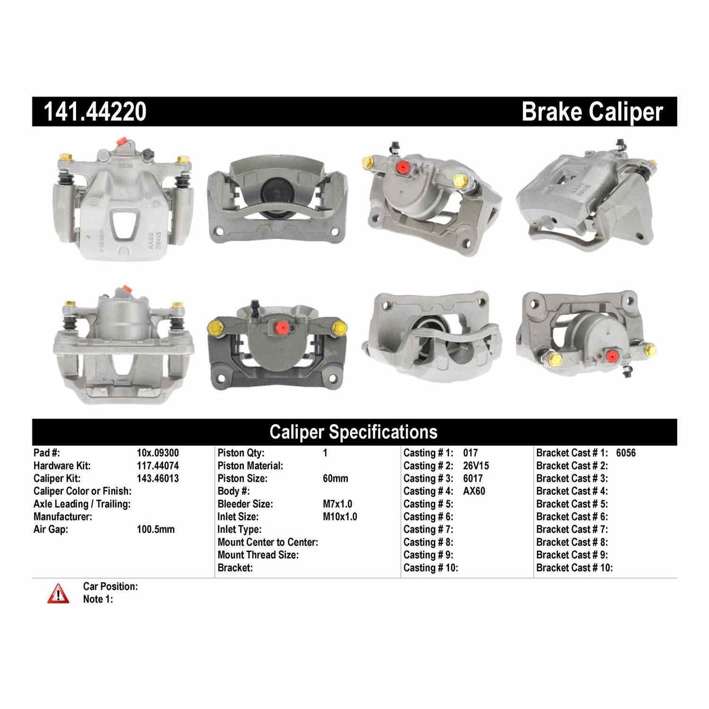 Centric Parts Semi-Loaded Brake Caliper 141.44220