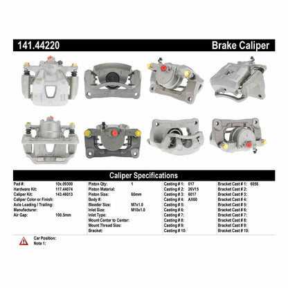 Centric Parts Semi-Loaded Brake Caliper 141.44220
