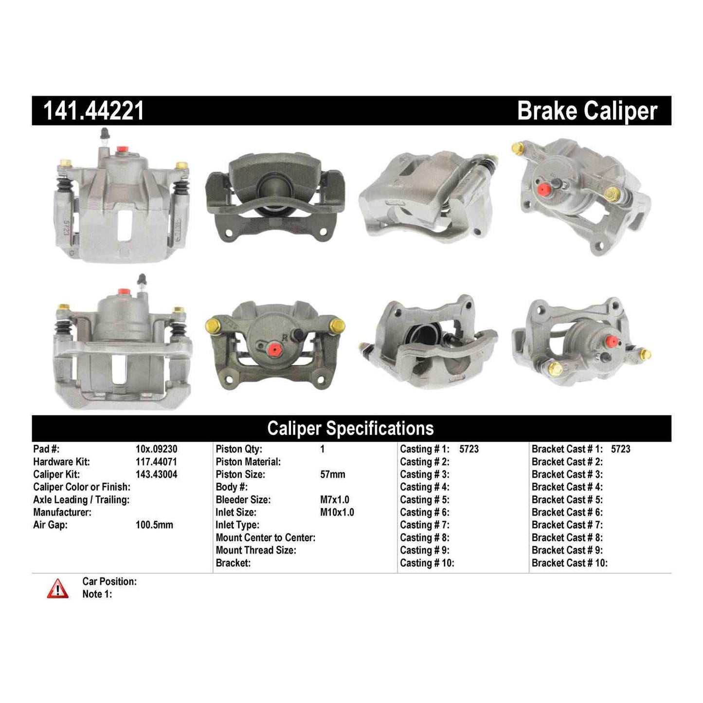 Stoptech Centric Semi-Loaded Brake Caliper - Front Right 141.44221