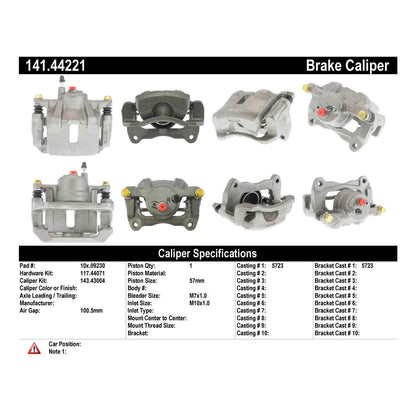 Stoptech Centric Semi-Loaded Brake Caliper - Front Right 141.44221