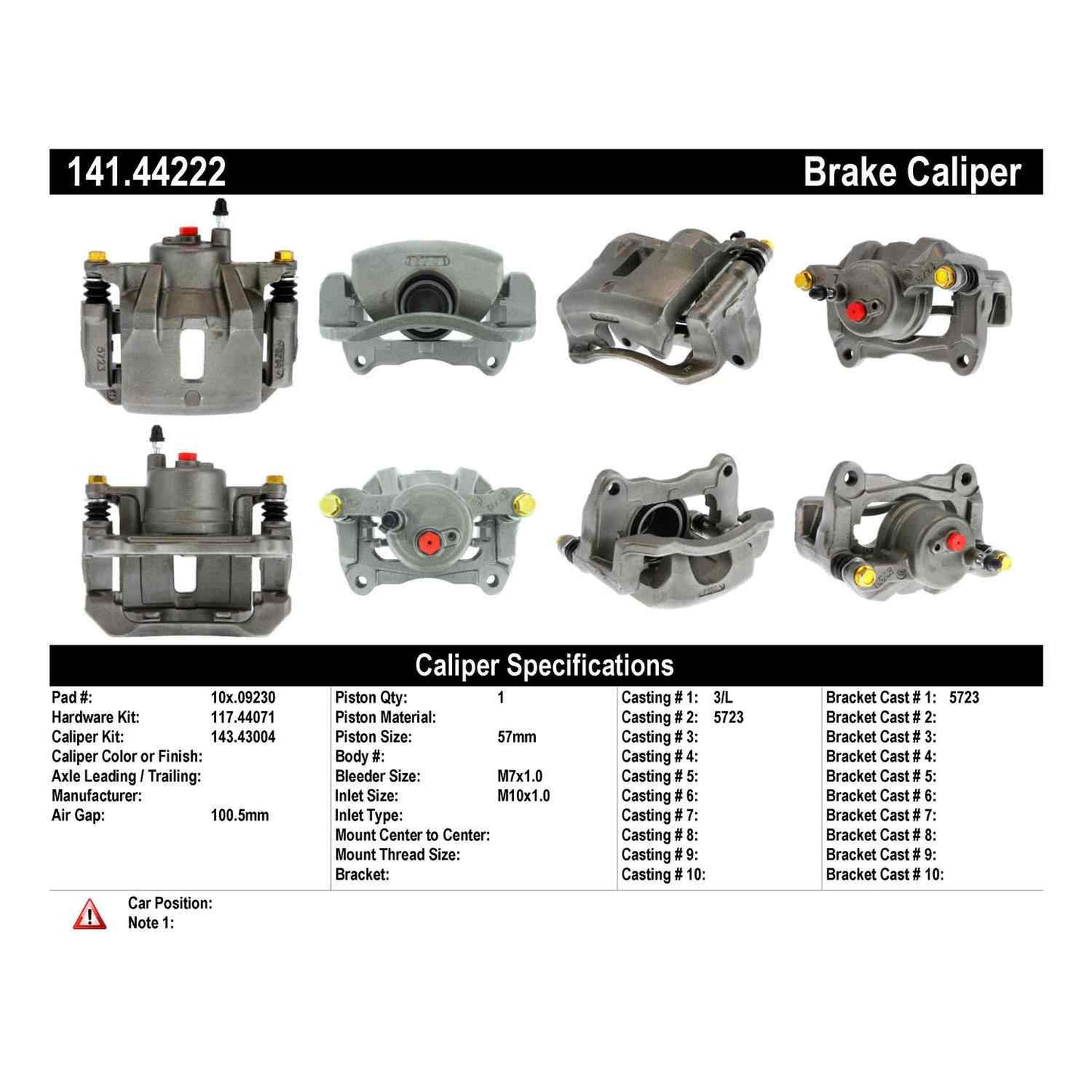 Stoptech Centric Semi-Loaded Brake Caliper - Front Left 141.44222
