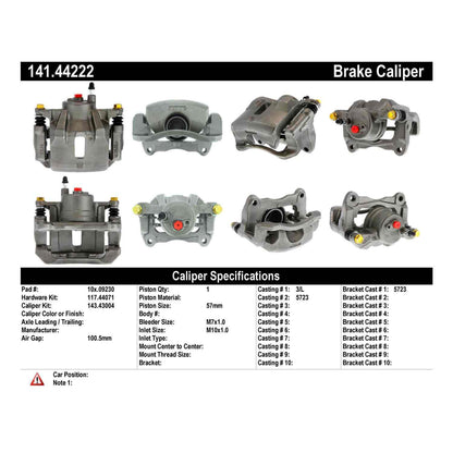 Stoptech Centric Semi-Loaded Brake Caliper - Front Left 141.44222