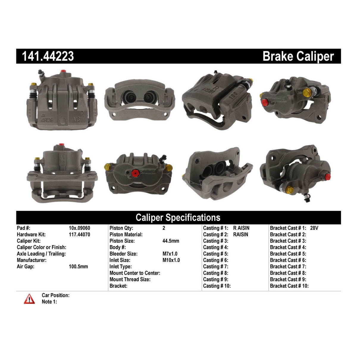 Centric Parts Semi-Loaded Brake Caliper 141.44223