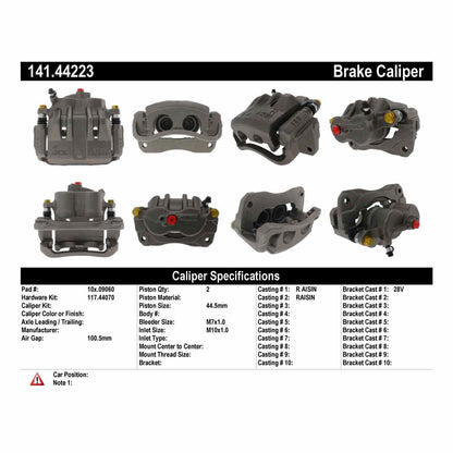 Centric Parts Disc Brake Caliper Semi-Loaded with Anti-Corrosion Finish 141.44223