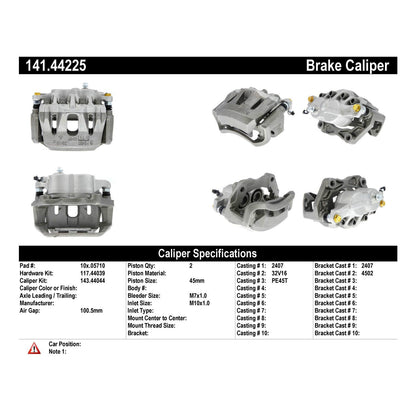 Stoptech Centric Semi-Loaded Brake Caliper - Front Right 141.44225