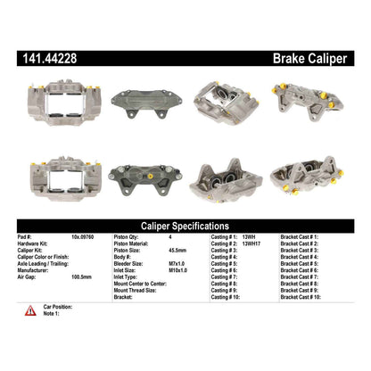 Stoptech Centric 03-09 Toyota 4Runner Premium Semi-Loaded Front Left Rebuilt Caliper 141.44228