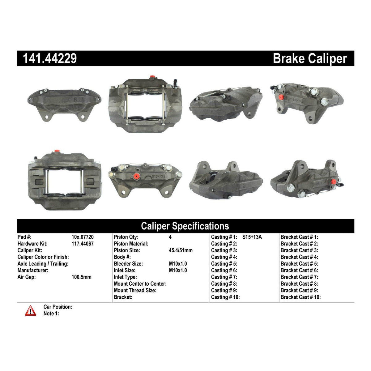 Centric Parts Semi-Loaded Brake Caliper 141.44229
