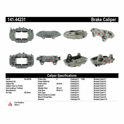 Centric Parts Disc Brake Caliper Semi-Loaded for 141.44231
