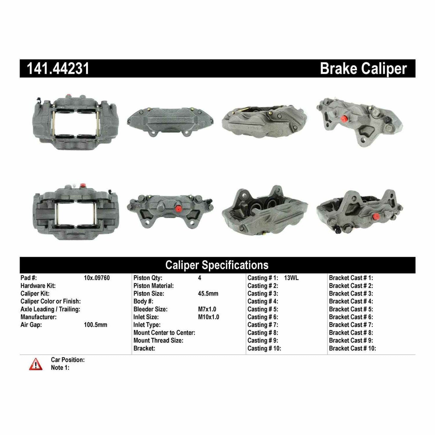 Stoptech Centric Semi-Loaded Brake Caliper - Front Right 141.44231