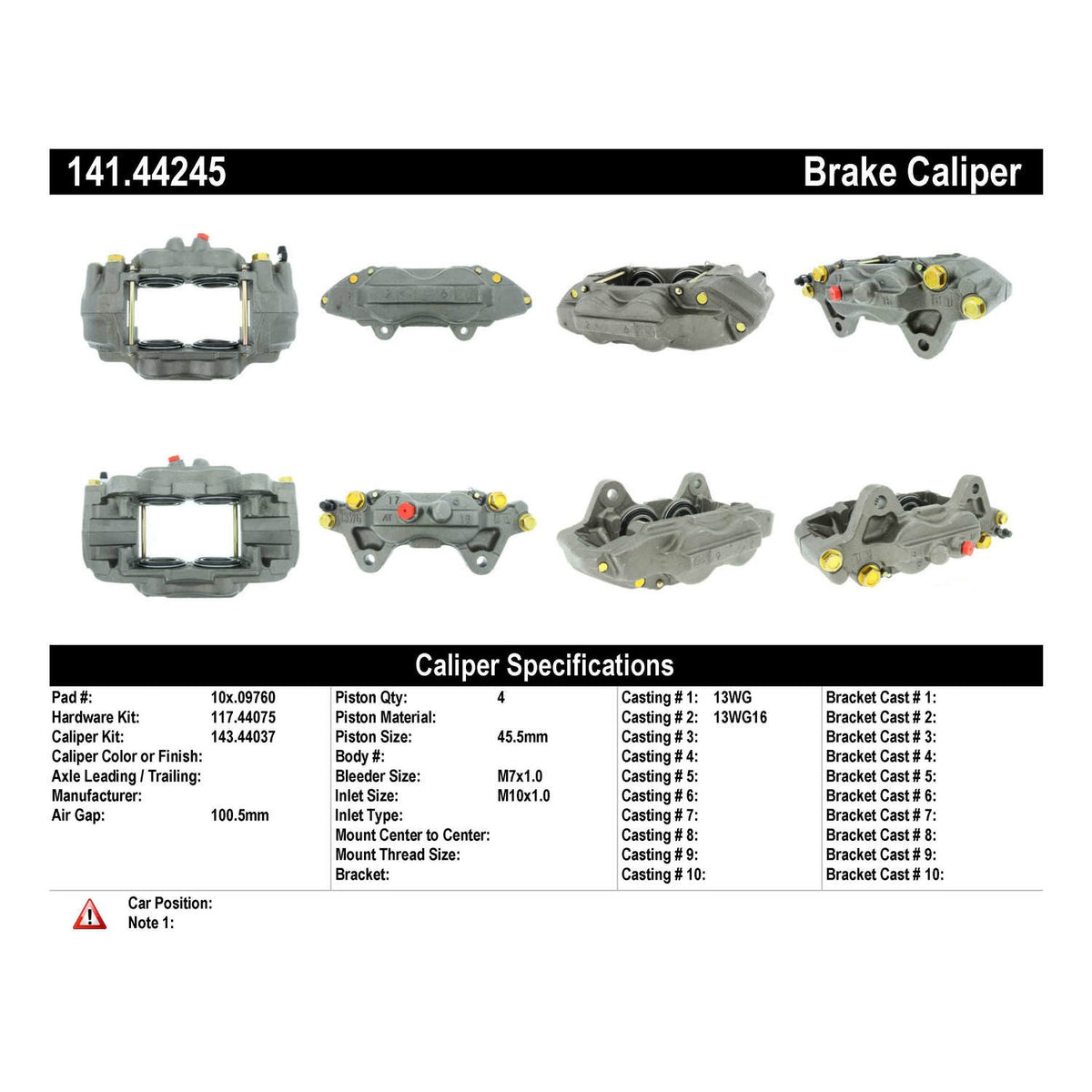 Centric Parts Semi-Loaded Brake Caliper 141.44245